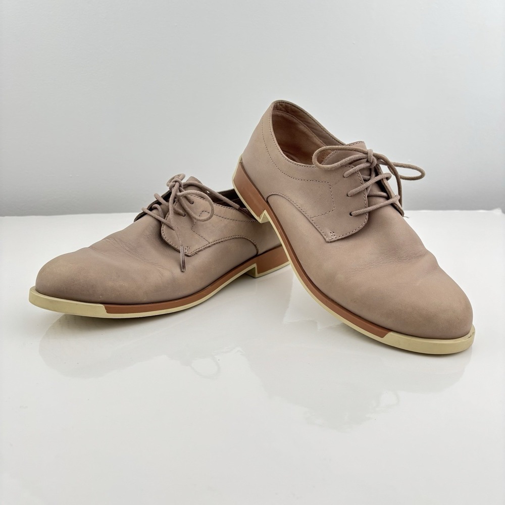 Camper Bowie Women minimalist Shoes Loafer Sz 7 Quiet Luxury Beige Tan‎ Normcore